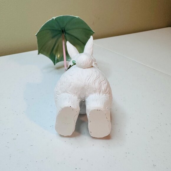 Easter Bunny holding Umbrella Figurine Spring bunny Spring Showers decoration - Picture 8 of 13